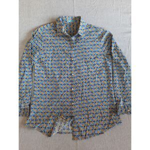 J. McLaughlin Men Medium Pineapple Fruit Allover Stretch Button Shirt LongSleeve